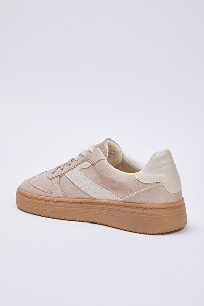 TRENDYOL SHOES Béžové dvoušněrovací dámské retro tenisky na dvojí použití TAKSS25SN00009