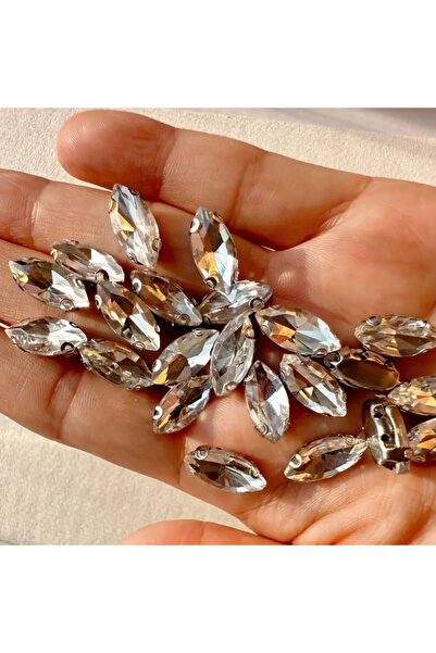 SavBrand Γυάλινη πέτρα 7*15mm με θήκη για κρύσταλλο (30 ΤΕΜ)