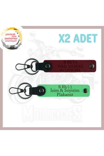 Miaju Pistachio Green-Maroon, to Biker Riders, Safe Driving Keychain with Nam...