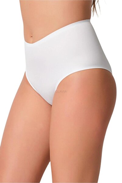 clavia Pachet de 3 chiloți albi cu talie înaltă, bumbac, țesătură modal moale premium