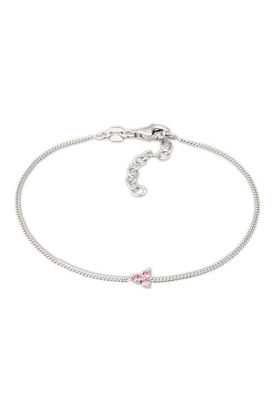 ELLI Bracelet Bracelet Women Link Chain Glass Crystals Xilion Cut Rose 925 Sterling Silver 16 Cm