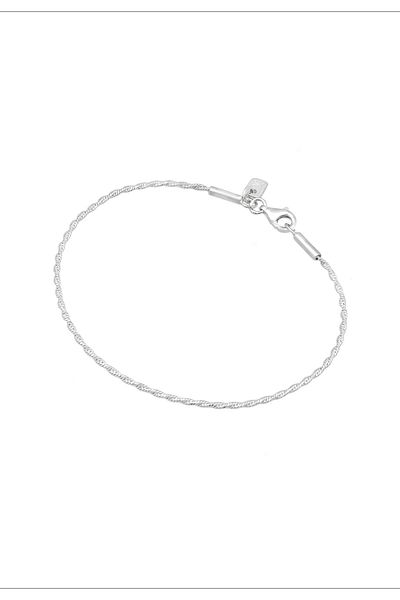 KUZZOI Bracelet Bracelet Men Cord Chain 925 Sterling Silver Gifts for Men 21 cm