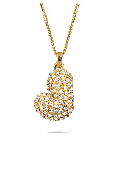 ELLI Halskette Damen Halskette Bubble Letter Anhänger Glaskristalle Xilion Cut Weiß 925 Sterling Silber Go