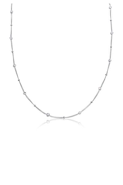 ELLI Necklace Necklace With Stone Women Circle Ballchain Glass Crystals Xirius Cut White 925 Sterling Sil