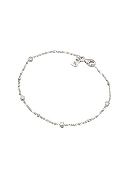 KUZZOI Bracelet Bracelet Men Ball Ballchain Glass Crystals Xirius Cut White 925 Sterling Silver Summer / Be