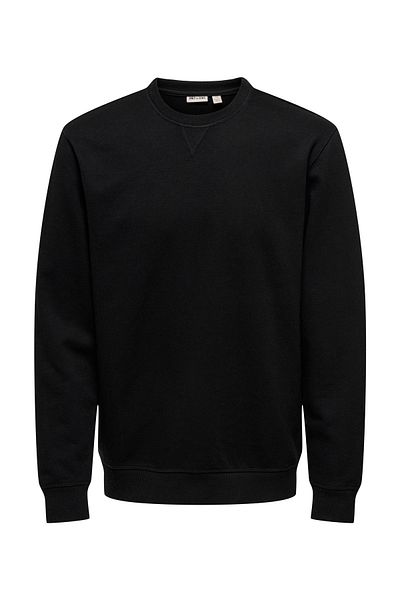 Only & Sons Суичър ONSDAVID REG CREW SWEAT Erkek Siyah - 22031914