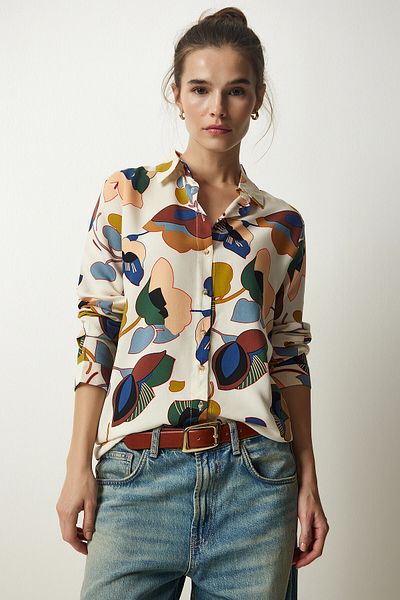 bacc Women's White Long Sleeve Buttoned Shirt Bcbsk-25700-K7615