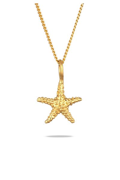ELLI Necklace Necklace Women Starfish Pendant Armouredchain 925 Sterling Silver Gold-plated Summer / Beac