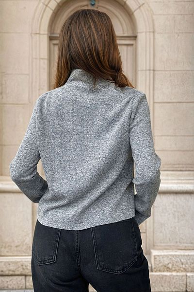 bacc Women's Gray Leather Buckle Casual Cardigan Bcbsk-25700-2976