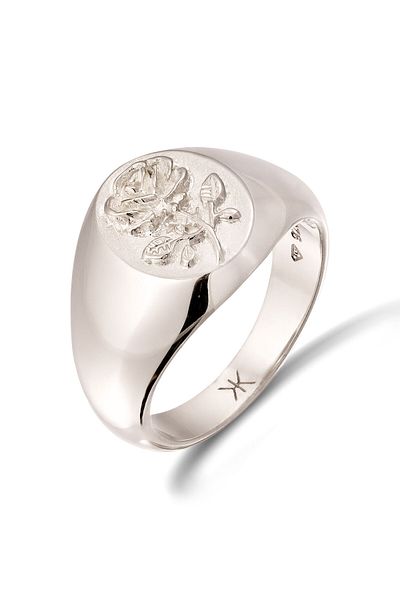 KUZZOI Ring Siegelring Herren Rosé 925 Sterling Silber Chunky