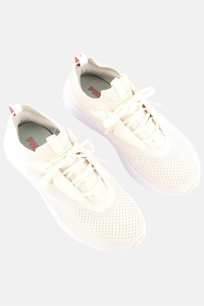 Puma Women Softride Stakd Lace Up Training Shoes, Beige/White