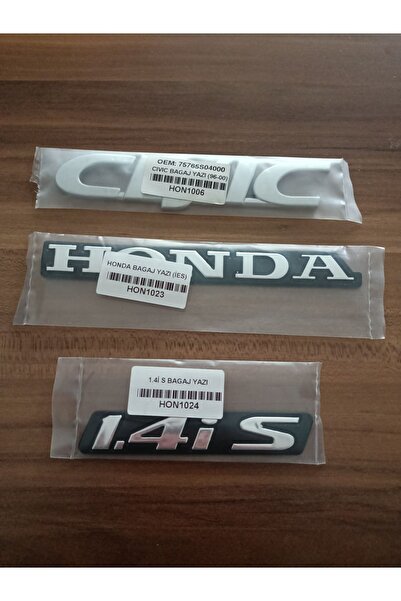 restinal Honda Civic 1.4 Set of 3 Luggage Lettering Logo Honda
