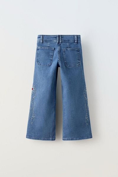 GAistKids Pantaloni din denim evazați brodați pentru fete