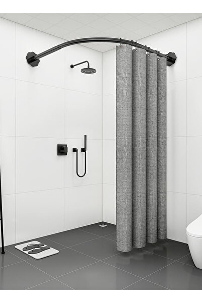 sharpdo Bathroom U-Shaped Shower Without Punching Arc Rod, Retractable