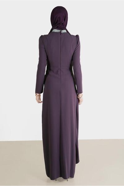 Alvina Taş Detaylı Büzgülü Abiye Elbise 50214