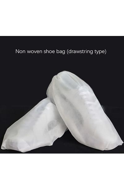 Generic White Portable Canvas Shoe Bags,Breathable Non-Woven Fabric Drawstring,Anti Yellowing Storage Bag