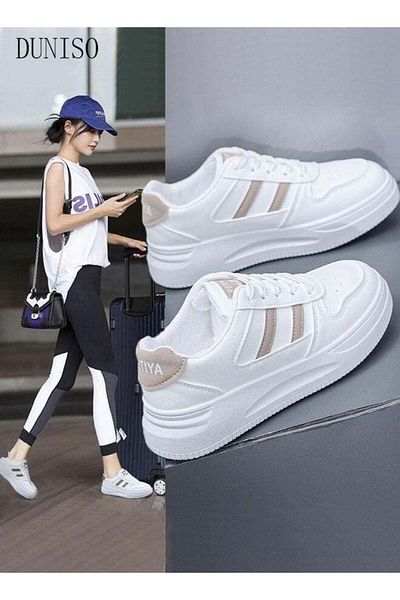 Generic Duniso Women's Fashion Sneakers Lace-up Canvas Breathable Flat Classic Student Shoes