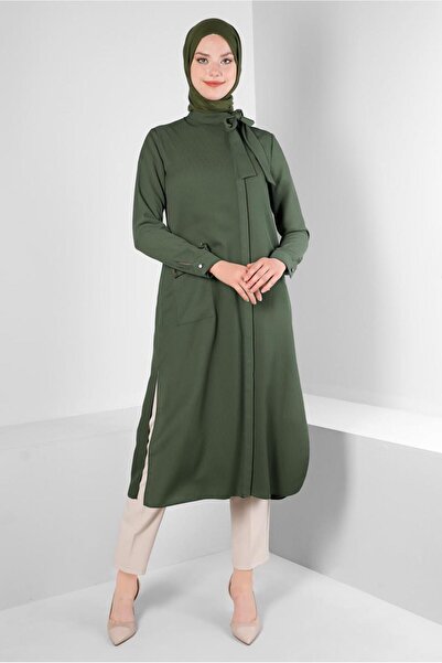 Alvina LAPEL TIE POCKET TUNIC 43525