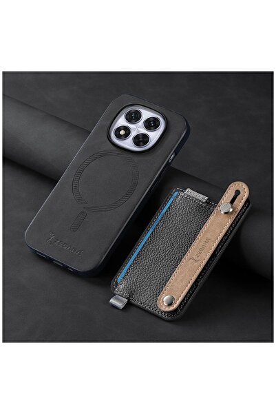 Zebana Xiaomi Poco X7 Uyumlu Kılıf Zebana 2in1 Kartlıklı Best Deri Kılıf Siyah