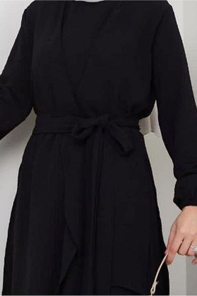 TRENDTESETTÜR Women's Black Belted Pants Suit t 3477