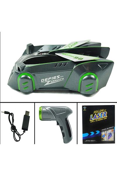 Yelajoy Remote control rechargeable wall climbing car, laser-controlled, 360 rotation, for children, green