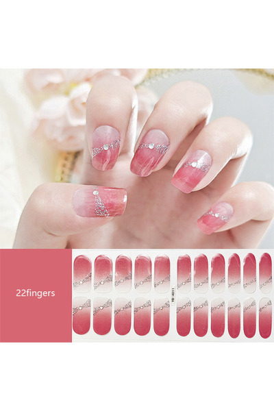 Youtrico ملصقات طلاء أظافر لامعة مكونة من 22 إصبعًا ذاتية اللصق DIY