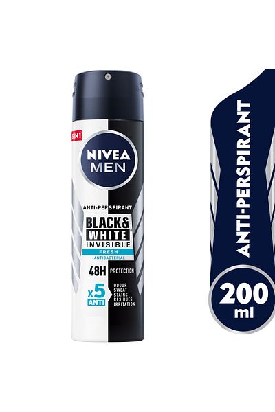 NIVEA Men Deodorant Spray Black & White Invisible 200 ml