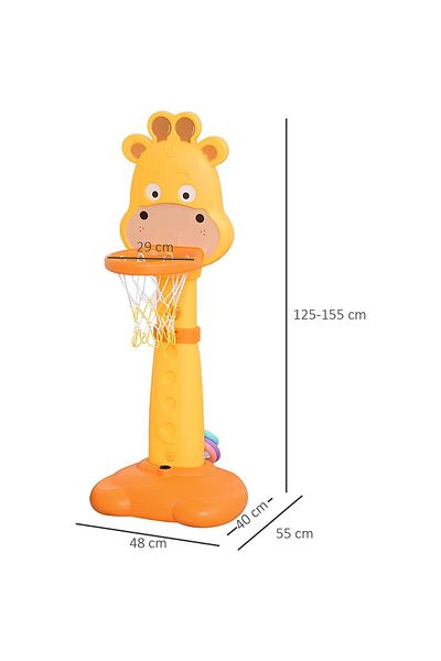 ACTION ONE Panou de baschet multifunctional pentru copii Girafa, 126-156cm