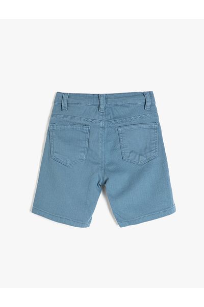 Koton Βαμβακερό τζιν σορτς Basic - με ρυθμιζόμενο λάστιχο μέσης και τσέπες