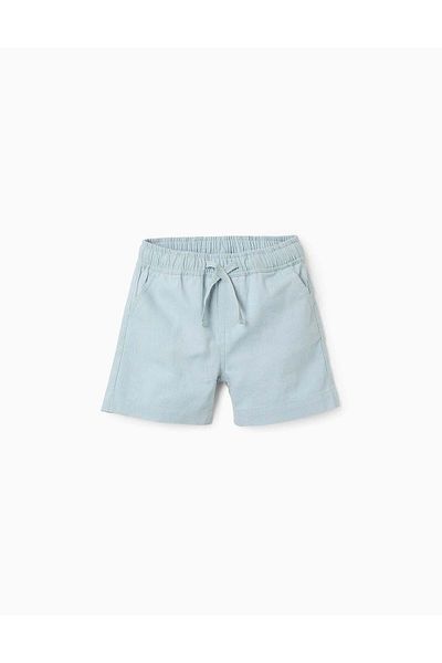 Ziddy Cotton and Linen Shorts for Baby Boys, Green