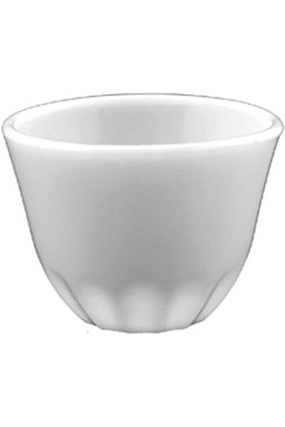 ALSAIF Java Plain Cup Set 12 Pieces From Al-saif, 6 Cm, White/gold