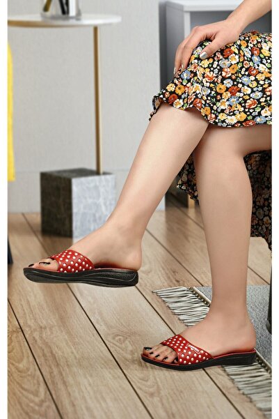 GEZER Yazlık Kadın Kaydırmaz Puantiyeli Terlik-