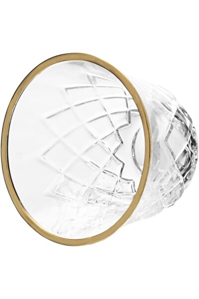 ALSAIF 12-piecesarabian Coffee Cup Set Made Of Glass, Clear With Gold.