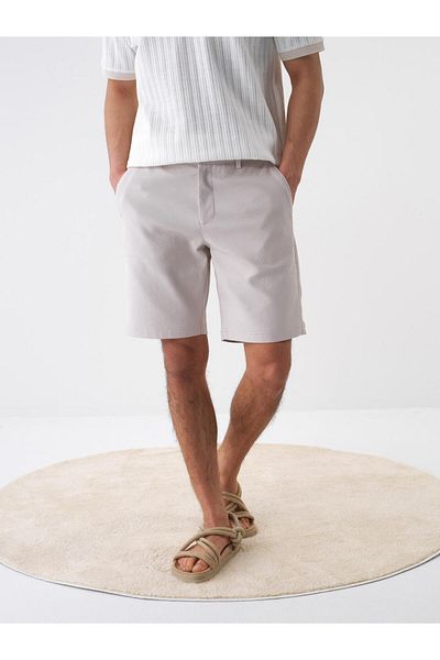 Xint Men's Natural Slim Fit Cotton Shorts