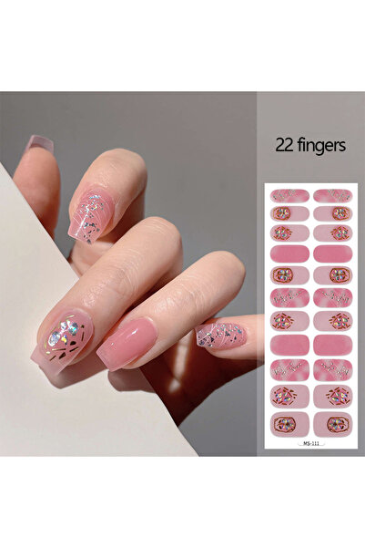 Youtrico ملصقات طلاء أظافر لامعة مكونة من 22 إصبعًا ذاتية اللصق DIY