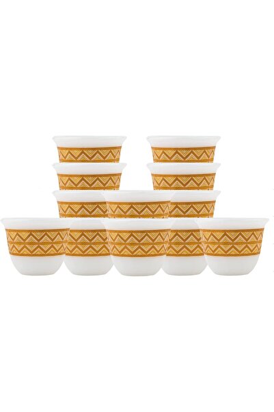 Generic Al Saif Java K65177/G/XL Cup Set, 12 Pieces, White and Gold Color, Sm...