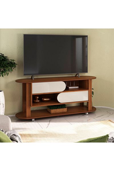 ARTLY 55" TV Table with Movable Shelf for Living Room and Home, Brown