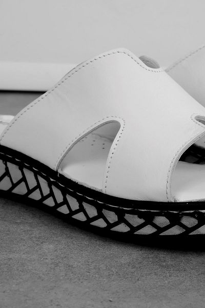 Lal Shoes & Bags Miloze Women's Genuine Leather Slippers-White