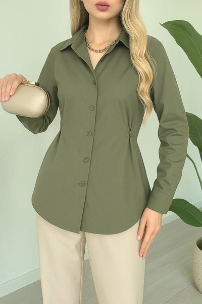 MACMODA Yanları Düğme Detaylı Poplin Gömlek