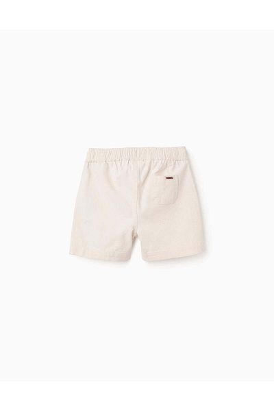 Ziddy Cotton and Linen Shorts for Baby Boys, Beige