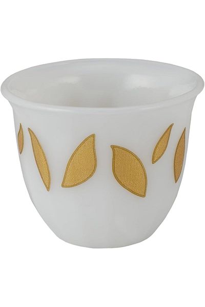 Generic ALSAIF 12-piece Arab Coffee Cup Set is made of porcelain and is perfect for serving coffee at vario