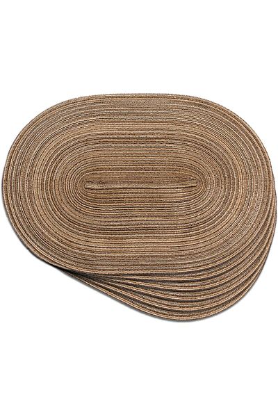 COOYA Placemats Set, Oval Braided 12x18 Inch Table Mats, Set of 6, for Dining Tables Natural Place Mats