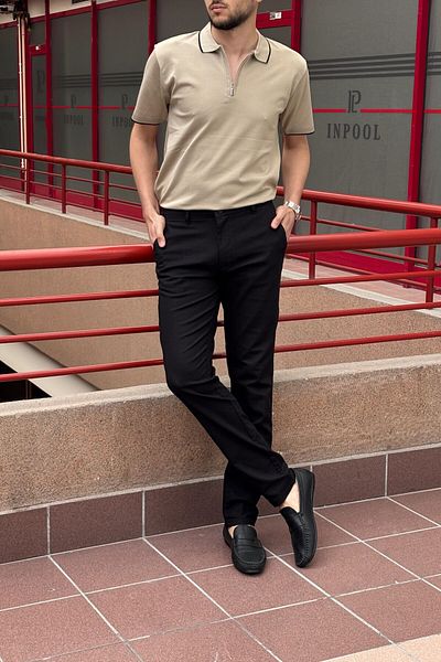 inpool Men, Slim Fit, Casual-Daily, Linen Woven, Cotton, Seasonal Trousers 301