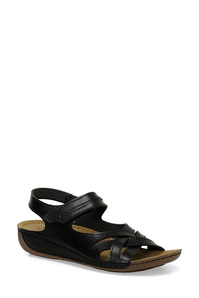 Polaris 164343 .Z5Fx Black Women's Flat Sandals