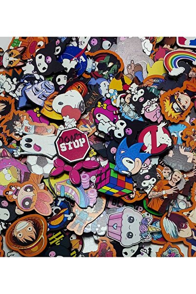 toptanbuldum Ahşap Mdf Rozet 75 Adet Karışık Çanta-broş-aksesuar