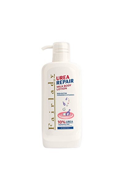 Fair Lady لوشن الجسم بالحليب لإصلاح اليوريا، كريم زبدة الشيا وفيتامين E، 10% يوريا، 700 مل