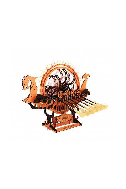 ROKR Puzzle 3D, Dragon navă vikingă, ROKR, lemn, 229 piese