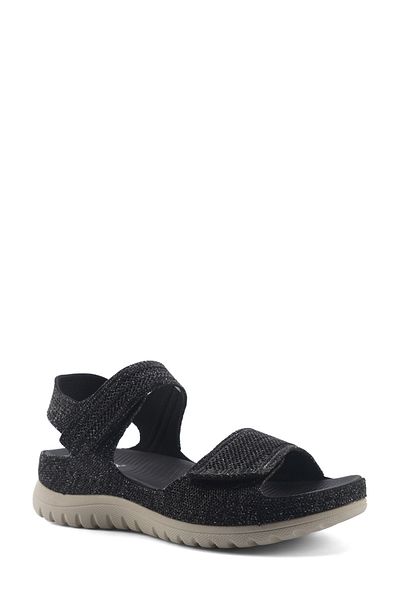 Polaris 166963.Z5Fx Black Women's Flat Sandals