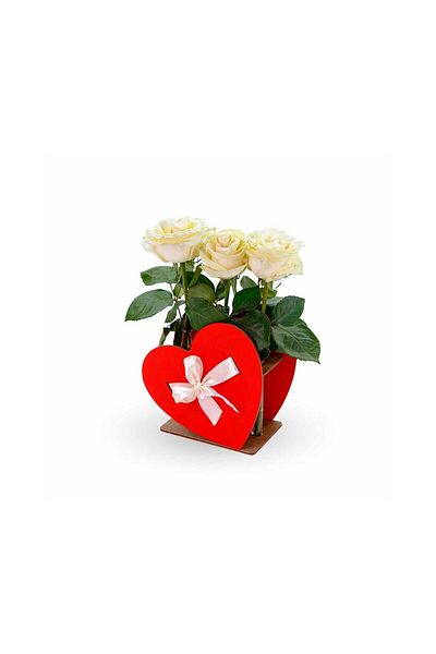 EWA 3D puzzle, Decorative vase HEART, EWA, wood, 8 pieces