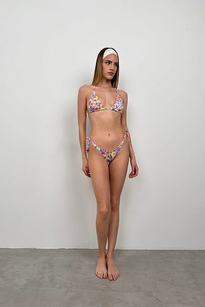 Black Fashion Pink Printed Bikini Set